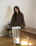 Poban Over Pocket Wood Duffle Knit Cardigan