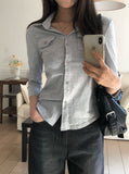Kar Open Collar Pocket Three Quarter T-shirt