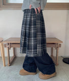 Gilnas Banding Check Midi Skirt