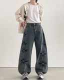 Soil Washing Cross Denim Pants