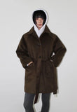(WOOL) ALPACA STRAP HALF COAT