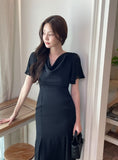 Andeu Cowl Neck Ruffle Mermaid Long One Piece