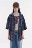 Forest check over half shirt