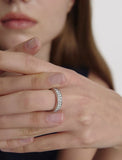 Essence Silver (W) Moissanite Double Wave Ring