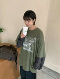 [unisex] Parked Layered Track Long Sleeve Tee