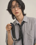Geek steel square glasses