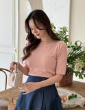 Maillo Lip Neck Half Sleeve Basic Knit