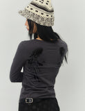 WINGS Henley Neck Long Sleeve T-Shirt