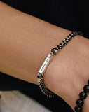 (W) Curve Box Antique Chain Bracelet