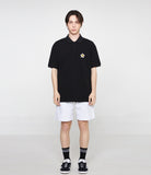 Flower Dot Embroidered Pique Short Sleeve T-shirt
