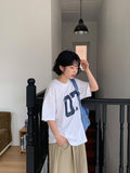 Tomt Number Printing Over Short Sleeve Tee