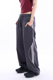 Wave piping nylon track pants