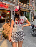 90 Printing Short Sleeve Slim T-shirt