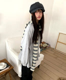Peuon Layered Frill Button Knit