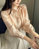 Lobuldi Satin Tie Blouse