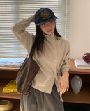 Kanpapo High Neck Wrap Knit Cardigan