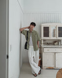 Wrap Snap Hidden Button Wide Slacks