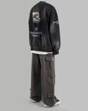 Discharged brushed washed sweatshirt