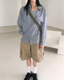 Noki see-through check oversized fit shirt