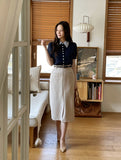 Ond Shirt Layered Short Sleeve Knit Cardigan