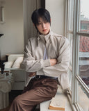 Kanden Belt High-Neck Leather Blouson