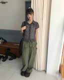 Corrit Keyring Nylon Layered Nylon Two-Way Banding Wide Long Pants