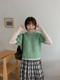 Nanko Puff Color Short Sleeve Crop Wool Knit