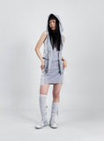 Thigh Mesh Overall Skirt / Grey