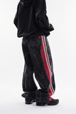 Bumpy side track wrinkle denim pants