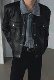 Dian Round Leather Jacket