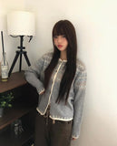 Sone Nordic Round Neck Long Sleeve Knit Cardigan