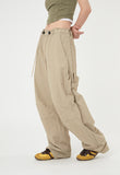 Work incision rivet nylon wide pants