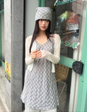 [SET] Binbeul Check Bandana Strap Layered Sleeveless One Piece