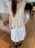 [BAONHAUS] Korine Flower Shirring Sleeveless Blouse