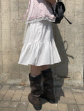 Die Tiered Chiffon Banding Midi Skirt