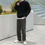 Beacon one-tuck wide slacks