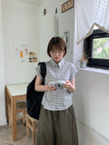Hinbo Summer Check Roll-up Short Sleeve Shirt