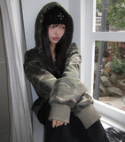 Zion Camo Two Way Semi-Crop Hood Zip-Up