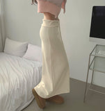 Low Rise Shibori Maxi A-Line Brushed Long Skirt