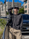 Daford color matching knit hoodie
