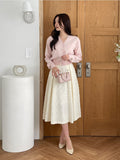 Sotime Tassel Jacquard Flared Skirt