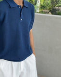 Betts Openwork Short Sleeve Collar Knit