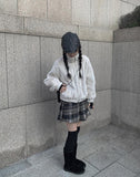 Jad mink fur zip-up