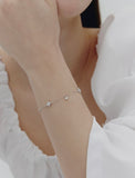 Essence Silver (W) Moissanite Flower Dainty Bracelet