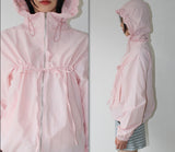 FRILL SHIRRING HOOD JP