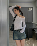 [Belt set] Rosie Denim Wrap Skirt Pants