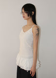 TRIPLE FRILL SLEEVELESS