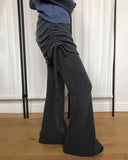 Laden Shirring Bootcut Skirt Pants