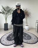 Leso wide zipper cargo pants
