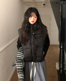 Miley String Hooded Vest Padded